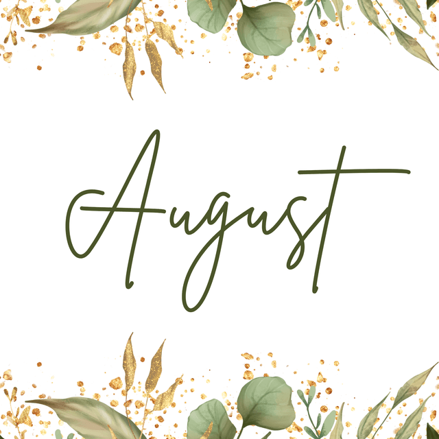 Green and gold flowers for August