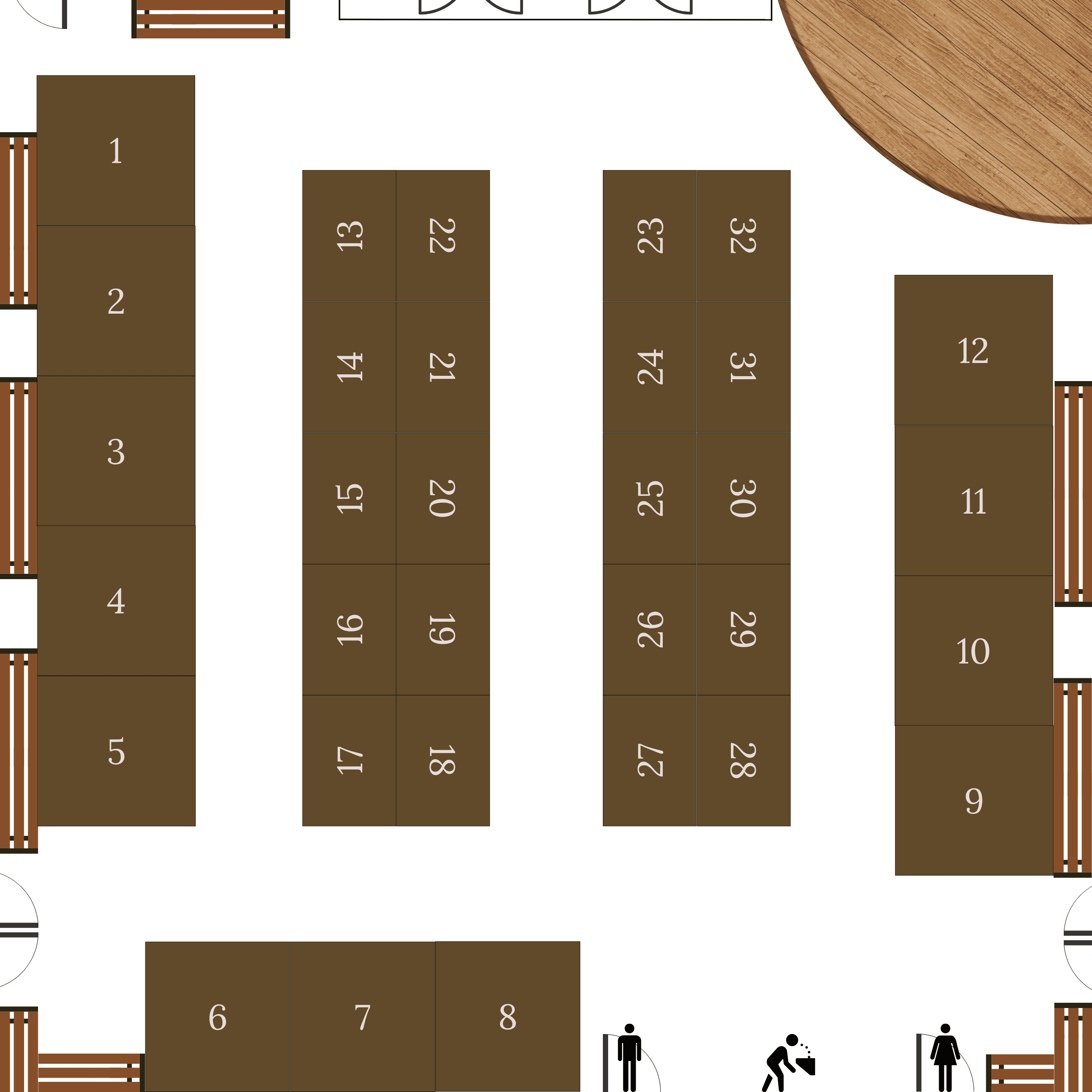 graphical image of vendor spots and associated numbers
