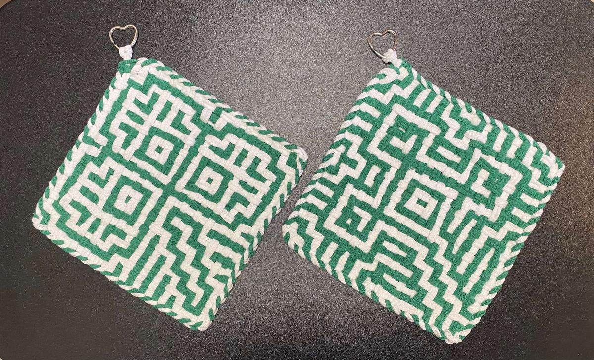 custom handmade potholders by Loopsalooza