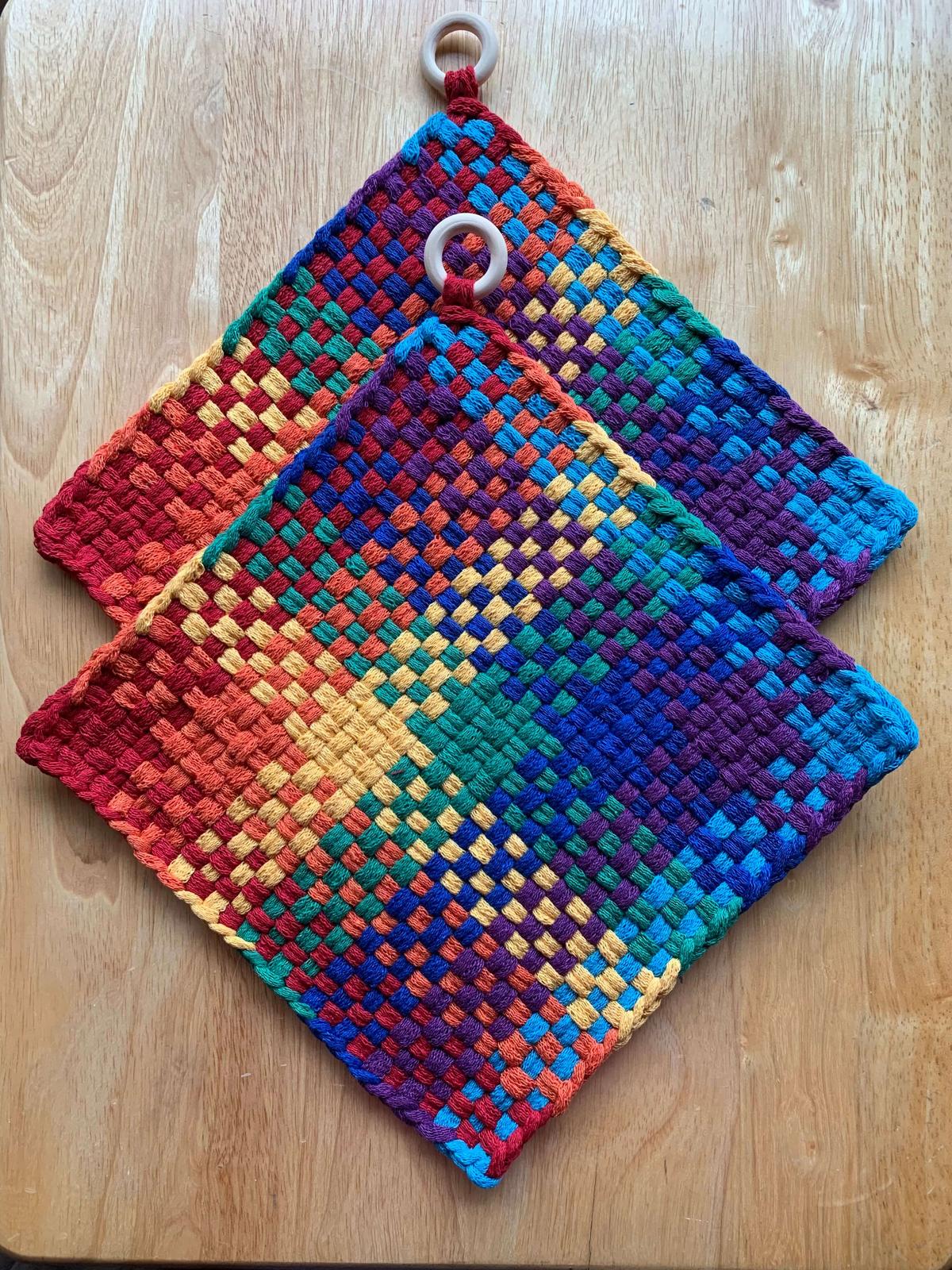 custom handmade potholders by Loopsalooza