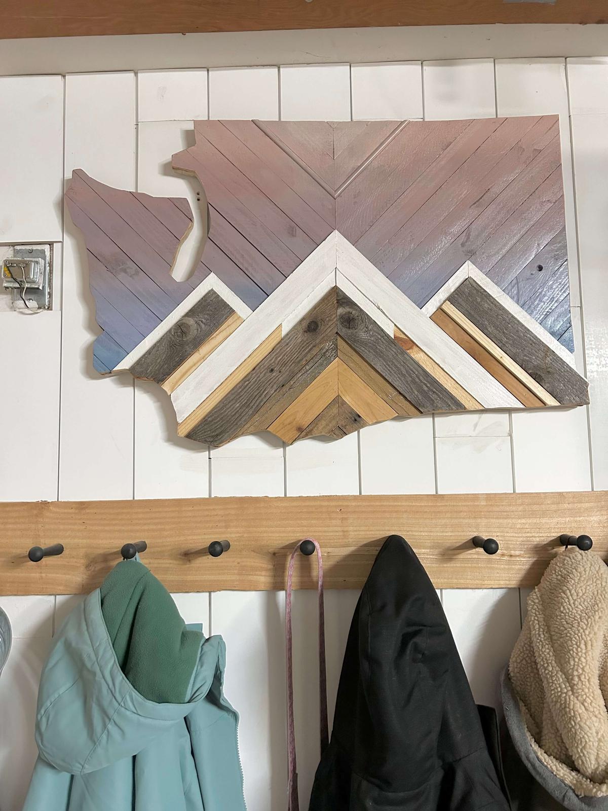 wood mountain art by rustic designs