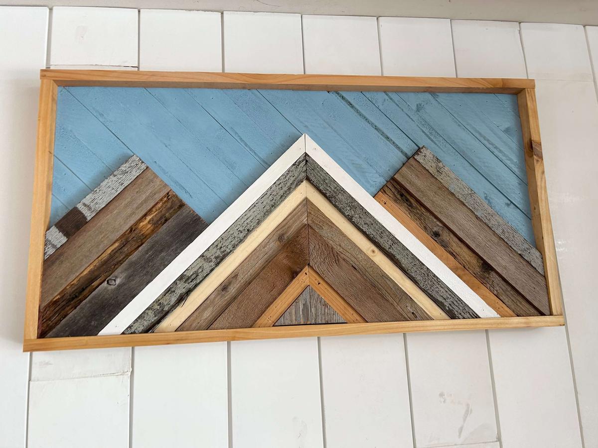 wood mountain art by rustic designs