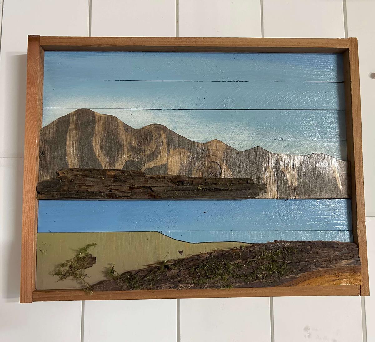 wood mountain art by rustic designs