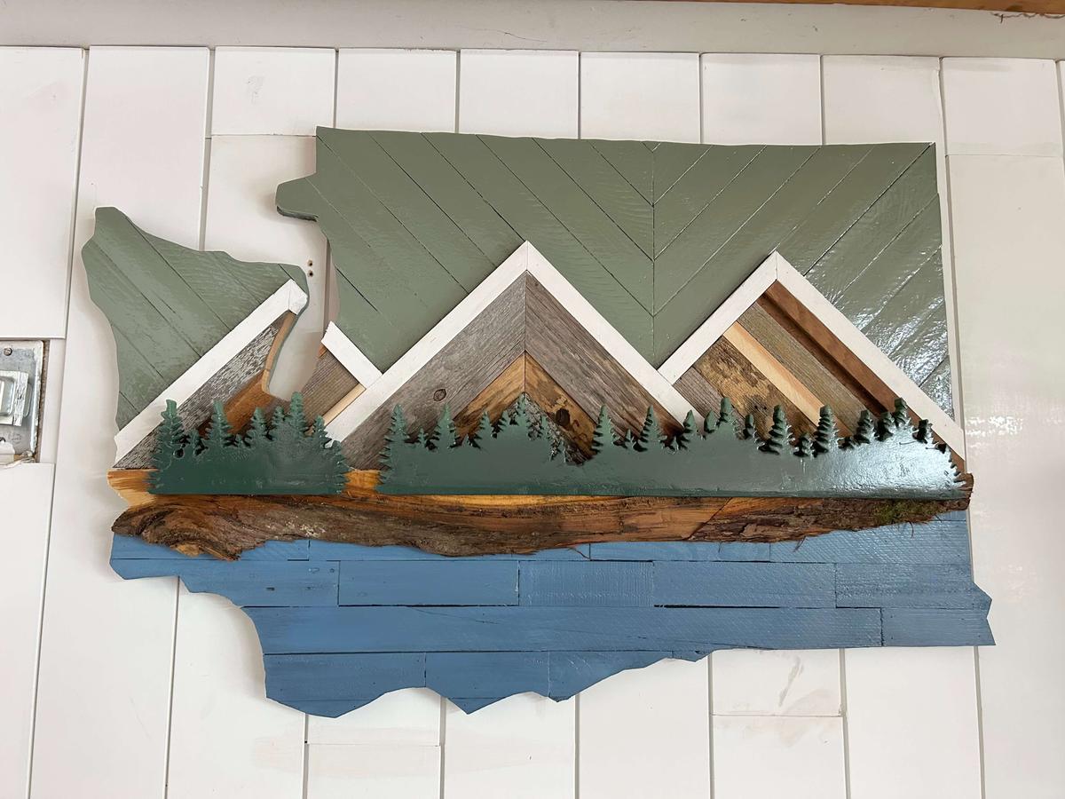 wood mountain art by rustic designs