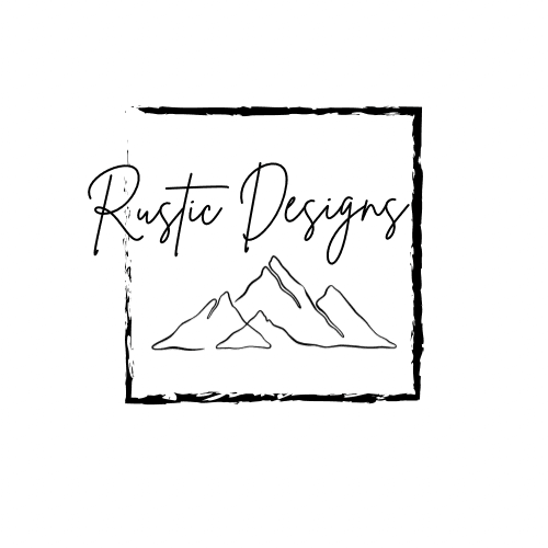 Hand sketched square with mountains logo for rustic designs