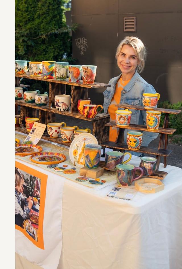 bio pic for sunny sasha pottery